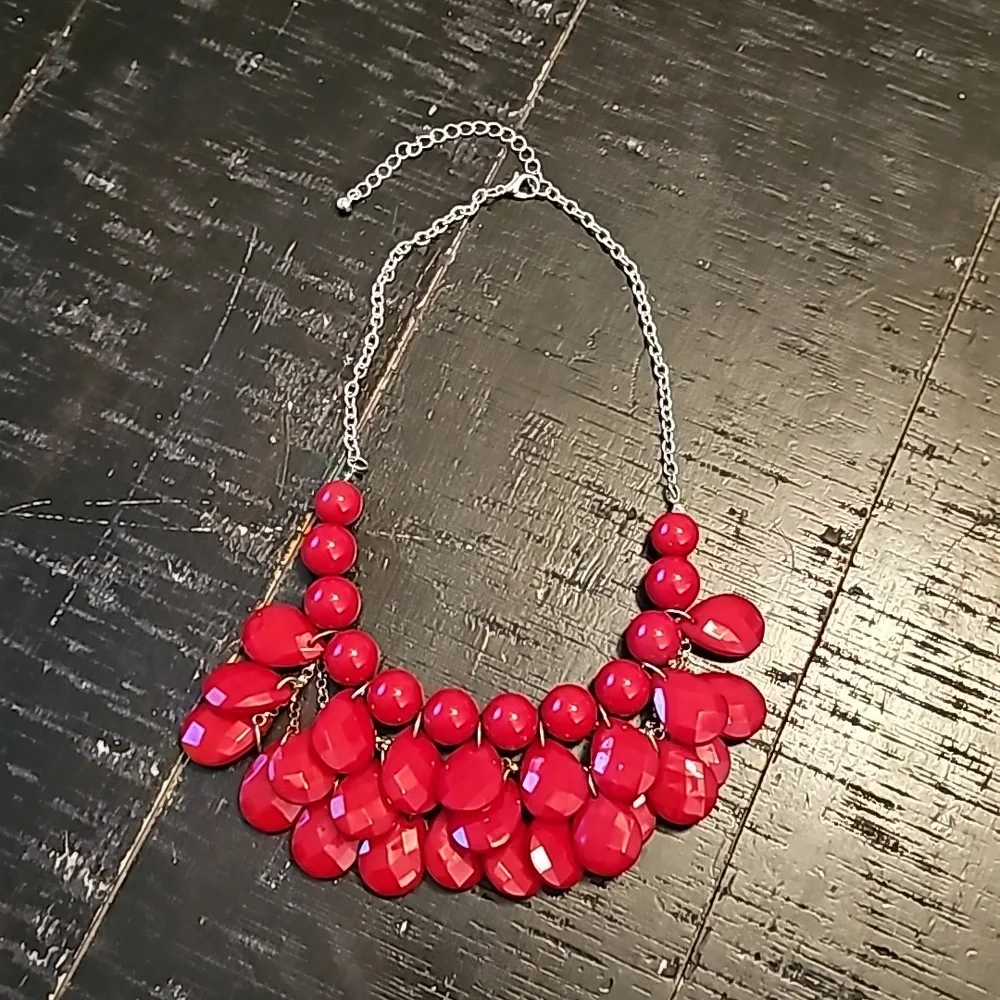 Boho Vintage Red Chunky Necklace